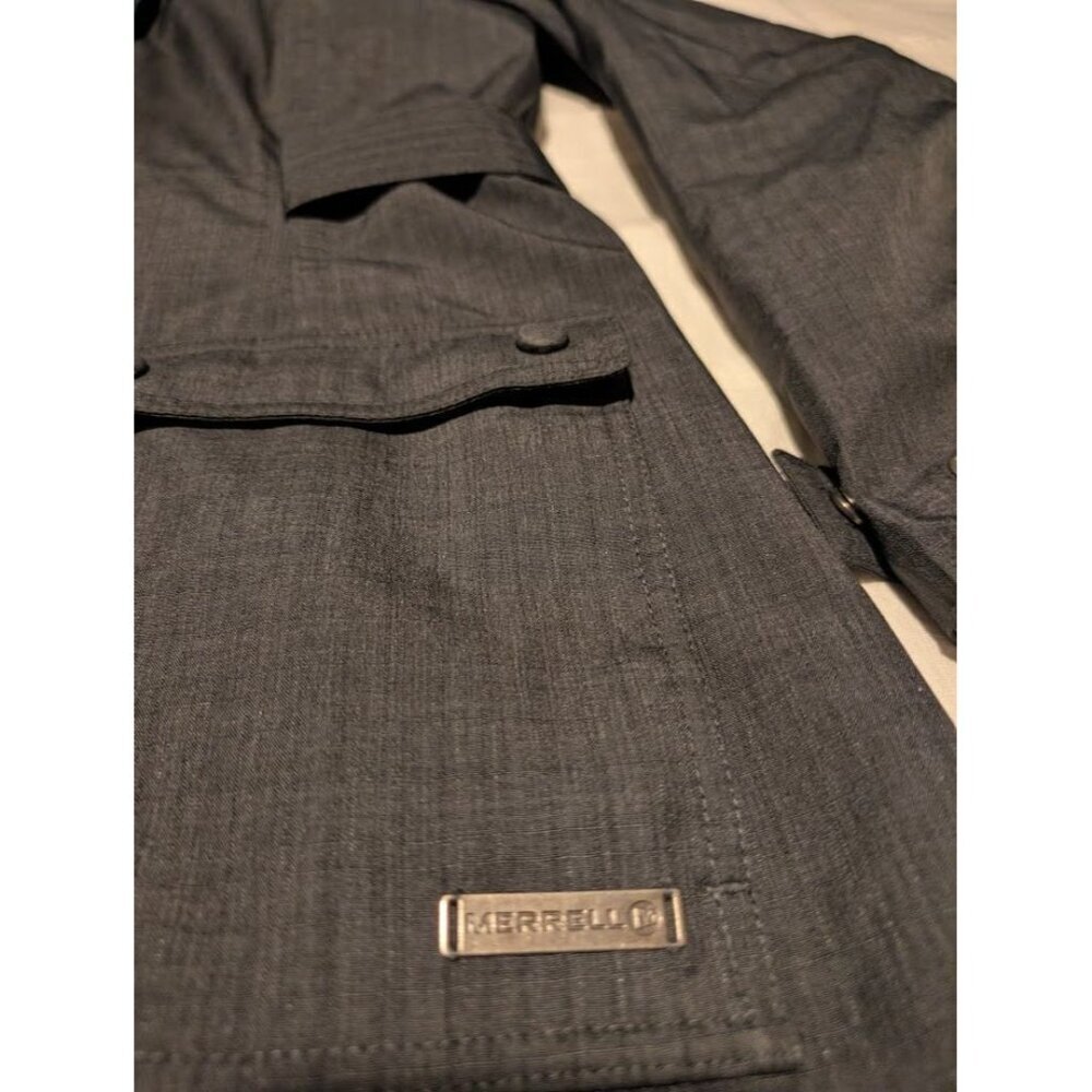 Merrell women's size small opti-shell gray black thigh length rain jacket - Picture 3 of 12